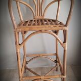 High bar rattan stool