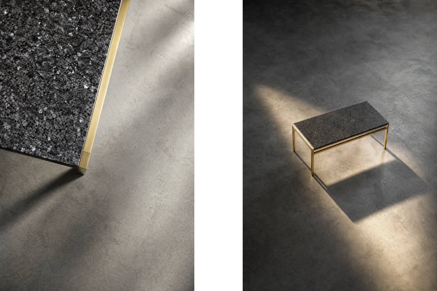 Vintage Mid-Century Italian Modern Brass Coffee Table with Stone Top, 1970s