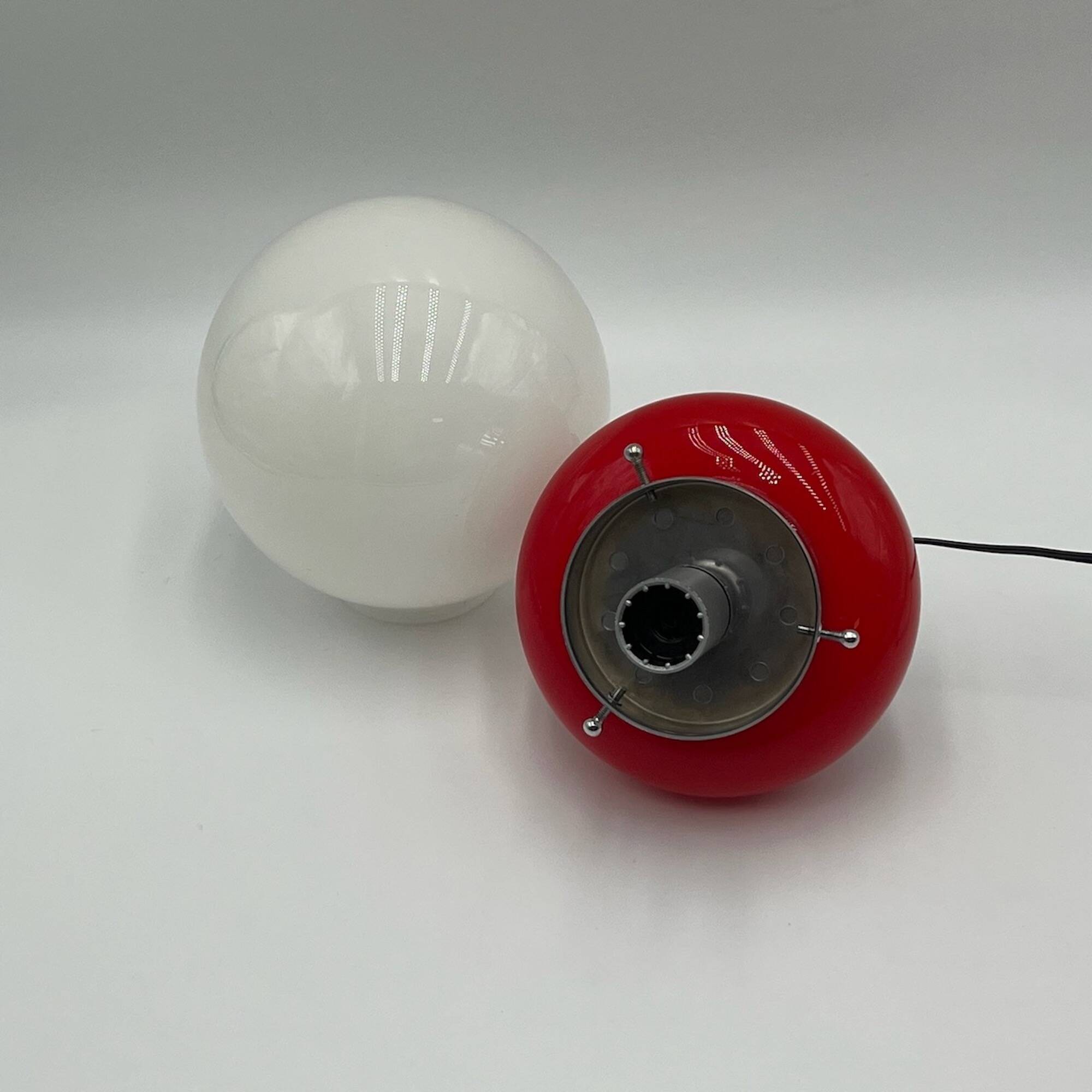 Murano Glass Red Table Lamp Mazzega, 60s