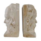Pair of bookends in plaster