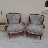 Paire de fauteuils bergère ancienne vintage