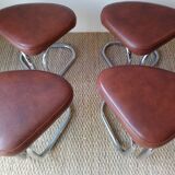 Coffee table and its 4  poufs years 70