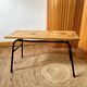 Table basse avec plateau en pin, piètement en métal tubulaire, années 1950