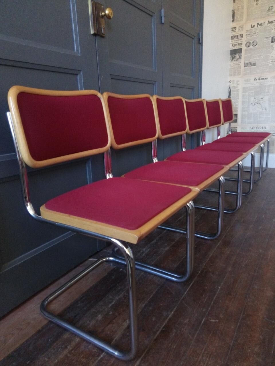 Set of 6 vintage chairs Cesca B32 Breuer Bauhaus Italy