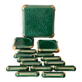 Flat rest, bottle coasters and Art Deco knife holders