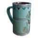 Handmade ceramic mug vase signed in enamelled terracotta