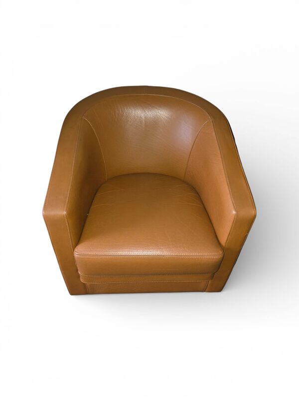 Fauteuil club Bournas Paris en cuir coloris camel