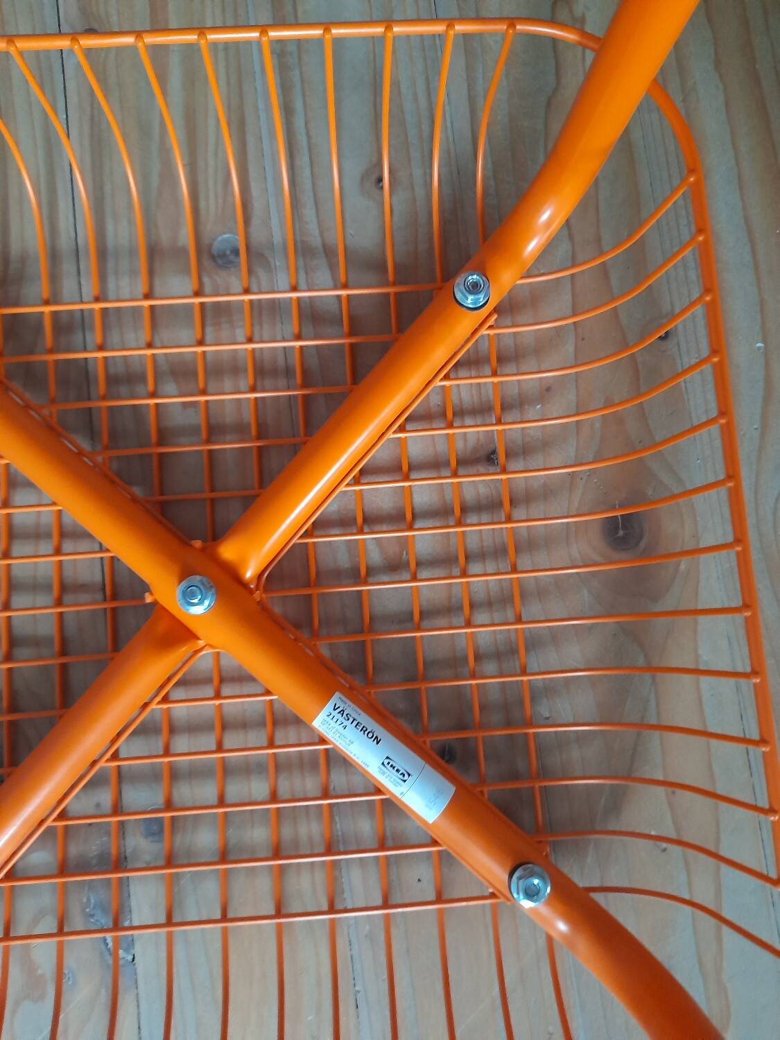 Pair of orange mesh stools Vasteron Ikea