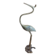 Heron bird in vintage golden brass