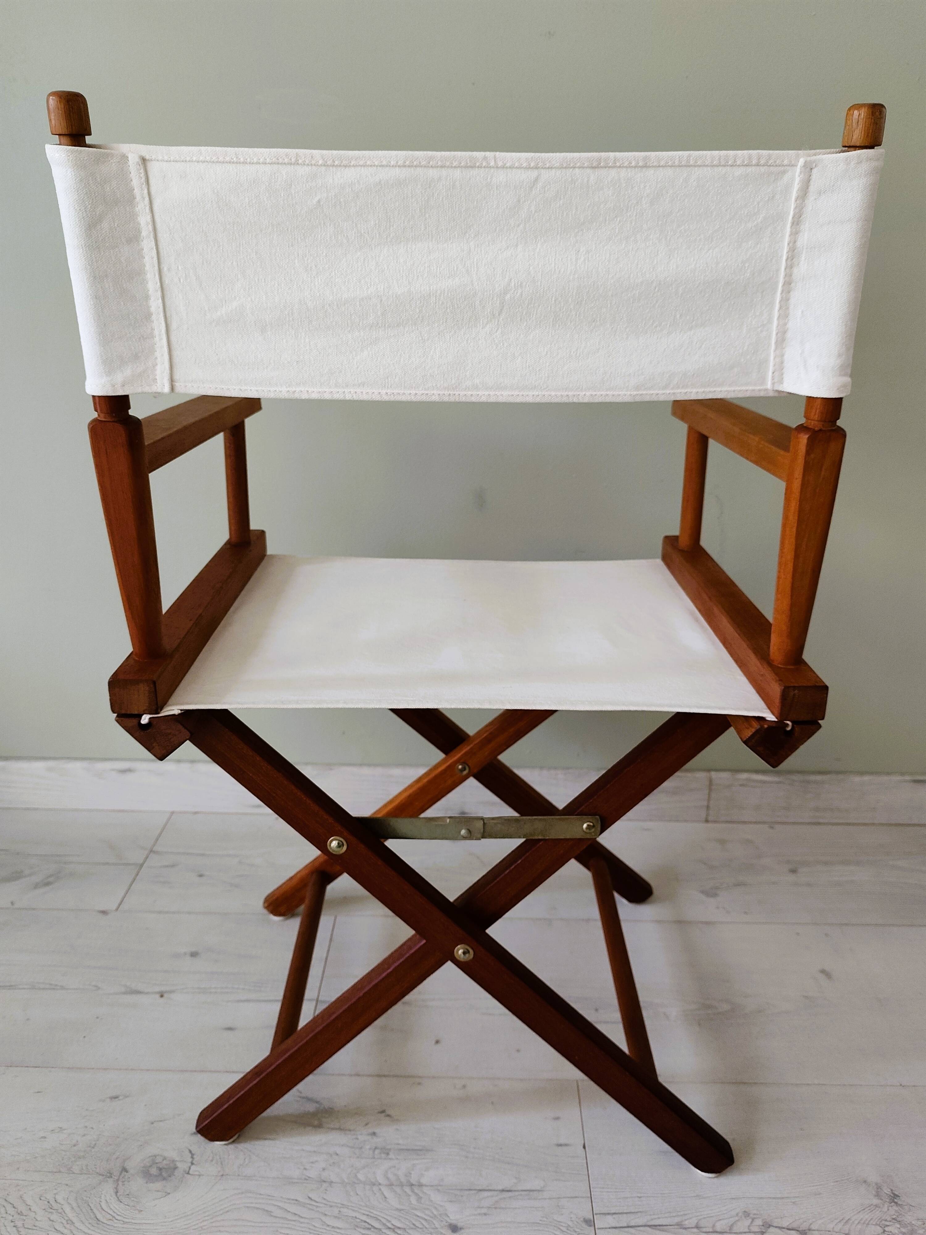 "Director's" folding armchair in solid wood