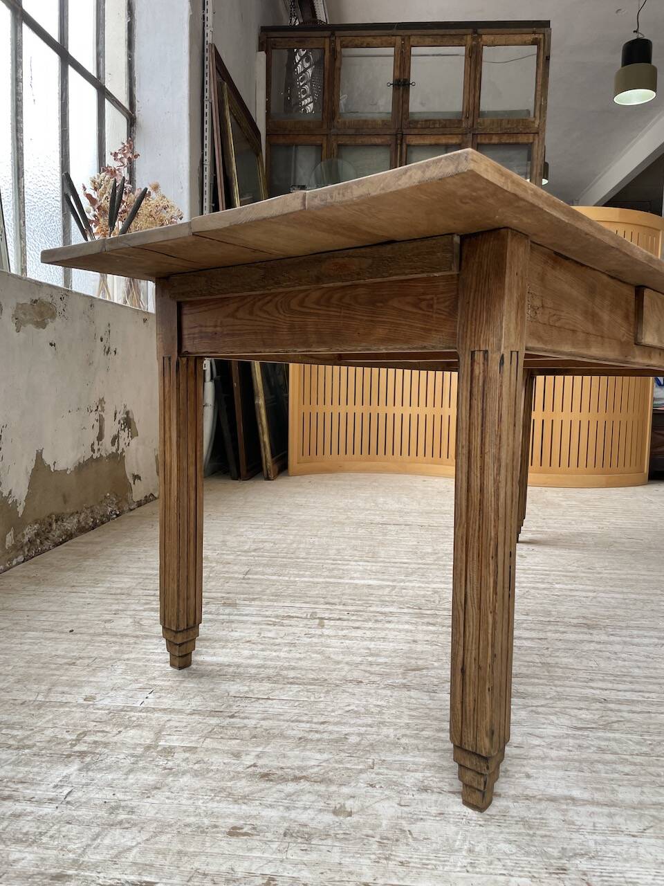 1950s oak butcher's farm table