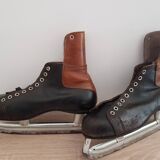Pair of black and brown ice skates