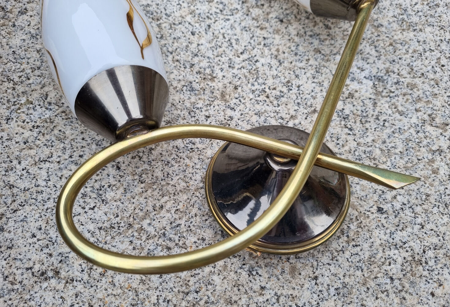 Pair of vintage double wall lamps, 50s.