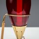 Gunnar Ander candleholder in brass, glass and rattan for Ystad Metall