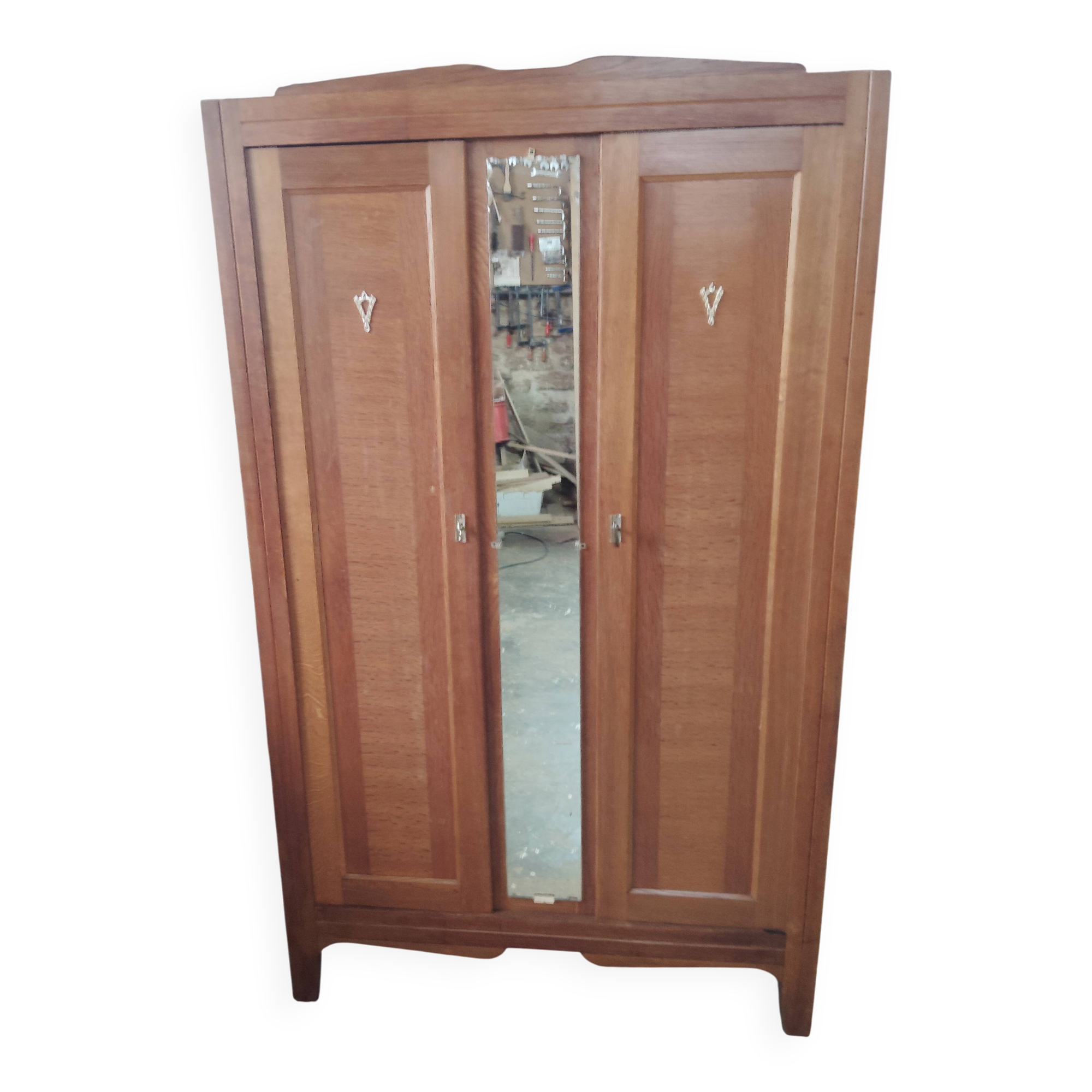 1950s Parisian wardrobe/closet in oak