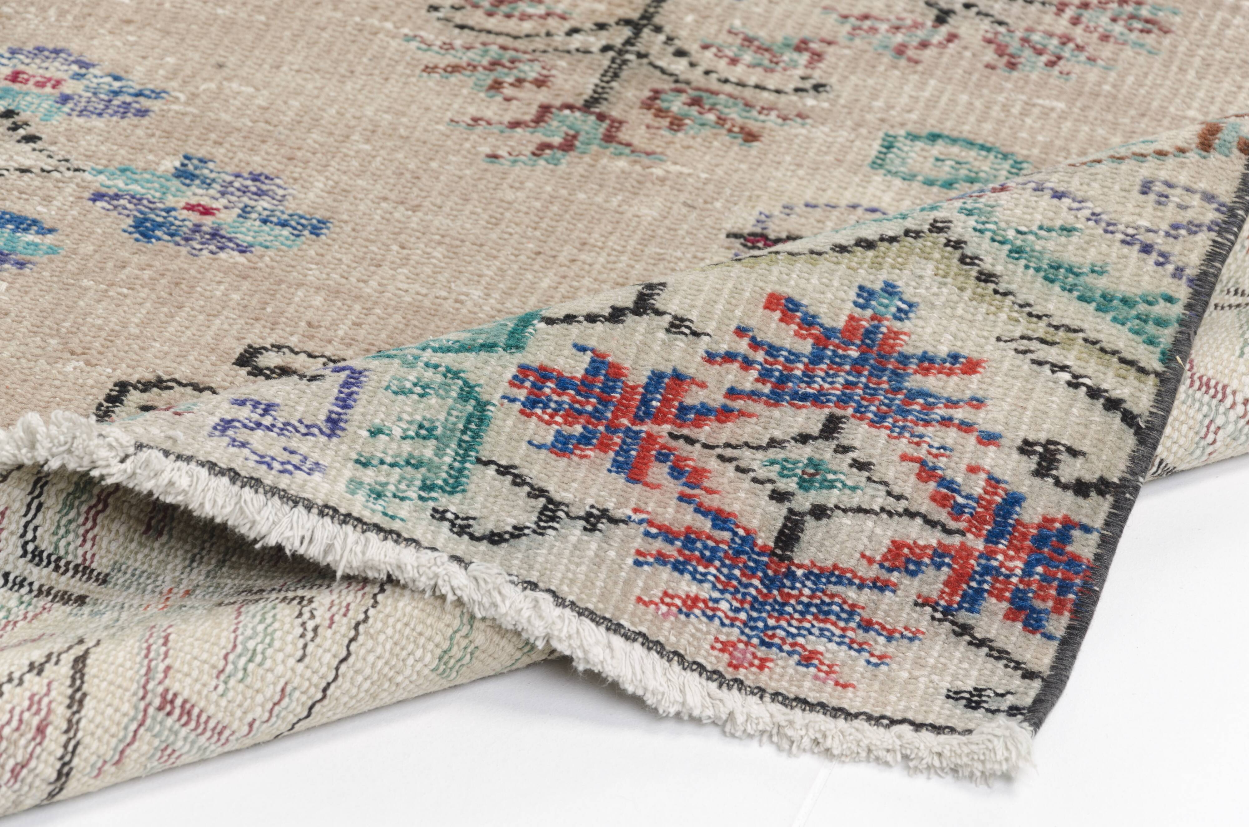 Flower Design Oushak Carpet