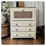 Vintage chest of drawers with 3 drawers and a flap