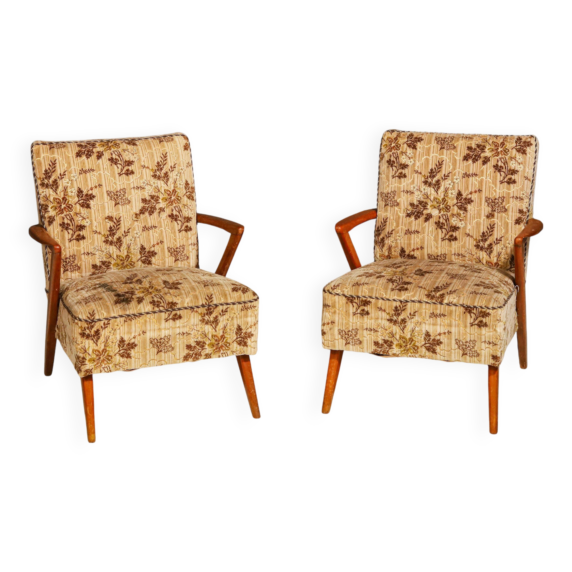 Fauteuils tchécoslovaques du milieu du siècle, années 1960, lot de 2