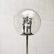 Spherical chrome and glass planetary floor lamp from the mid-century German space age by Doria Leuchten, 1960s.