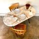 Bistro table in gray marble and cast iron