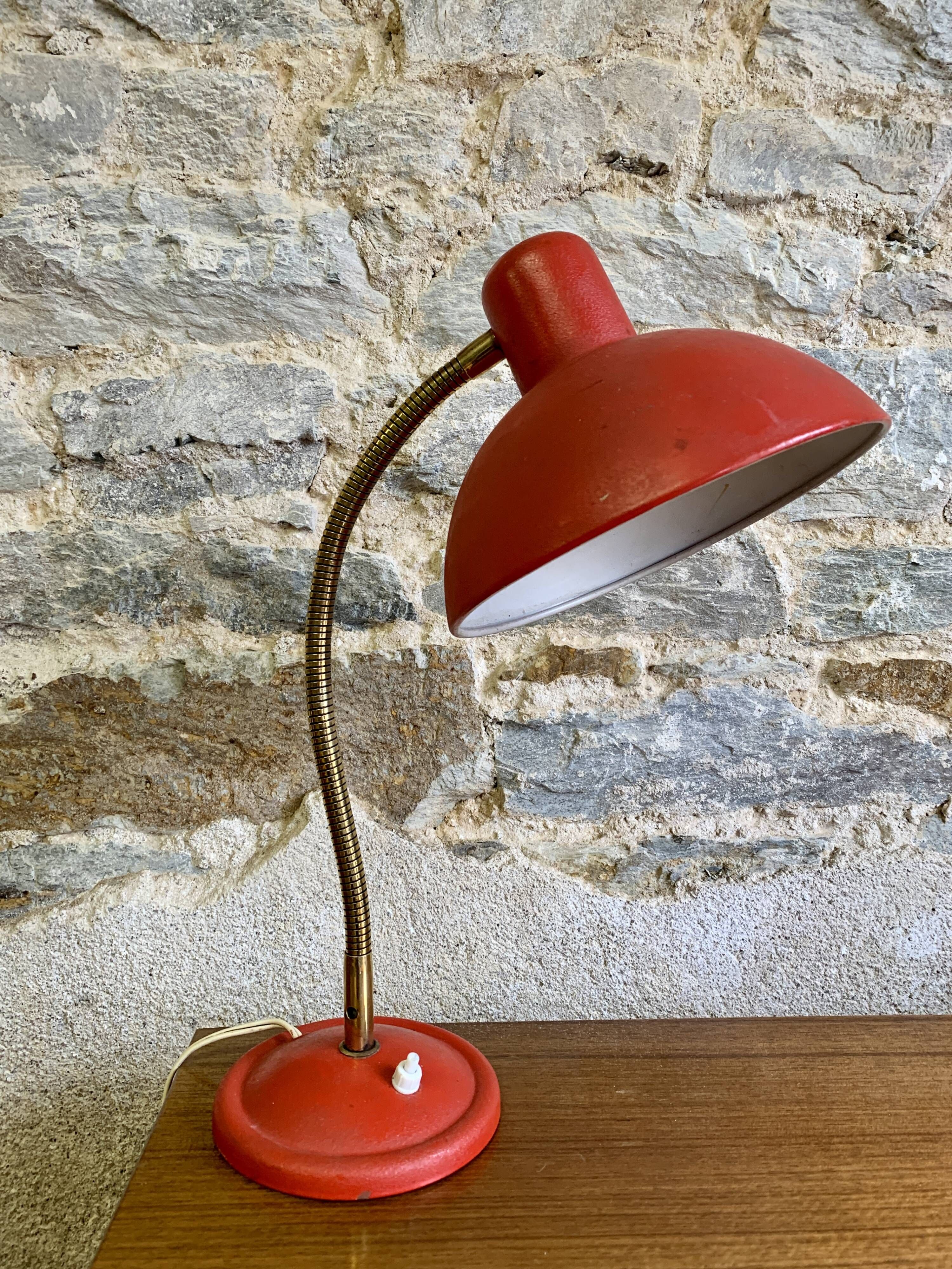 Lampe De Bureau Vintage SEVADAC - Style Art Déco/Bauhaus Années 1920, Belgique, Réglable