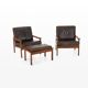 Capella Easy Chairs with Ottoman by Illum Wikkelsø for Nelse Eilersen, Denmark, 1950s, Set of 3