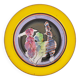Gilbert Portanier Unique Art Yellow Pottery Plate Signed - 1982 - Vallauris