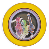 Gilbert Portanier Unique Art Yellow Pottery Plate Signed - 1982 - Vallauris