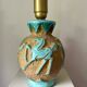 Italian ceramic table lamp with horse relief, 1950s