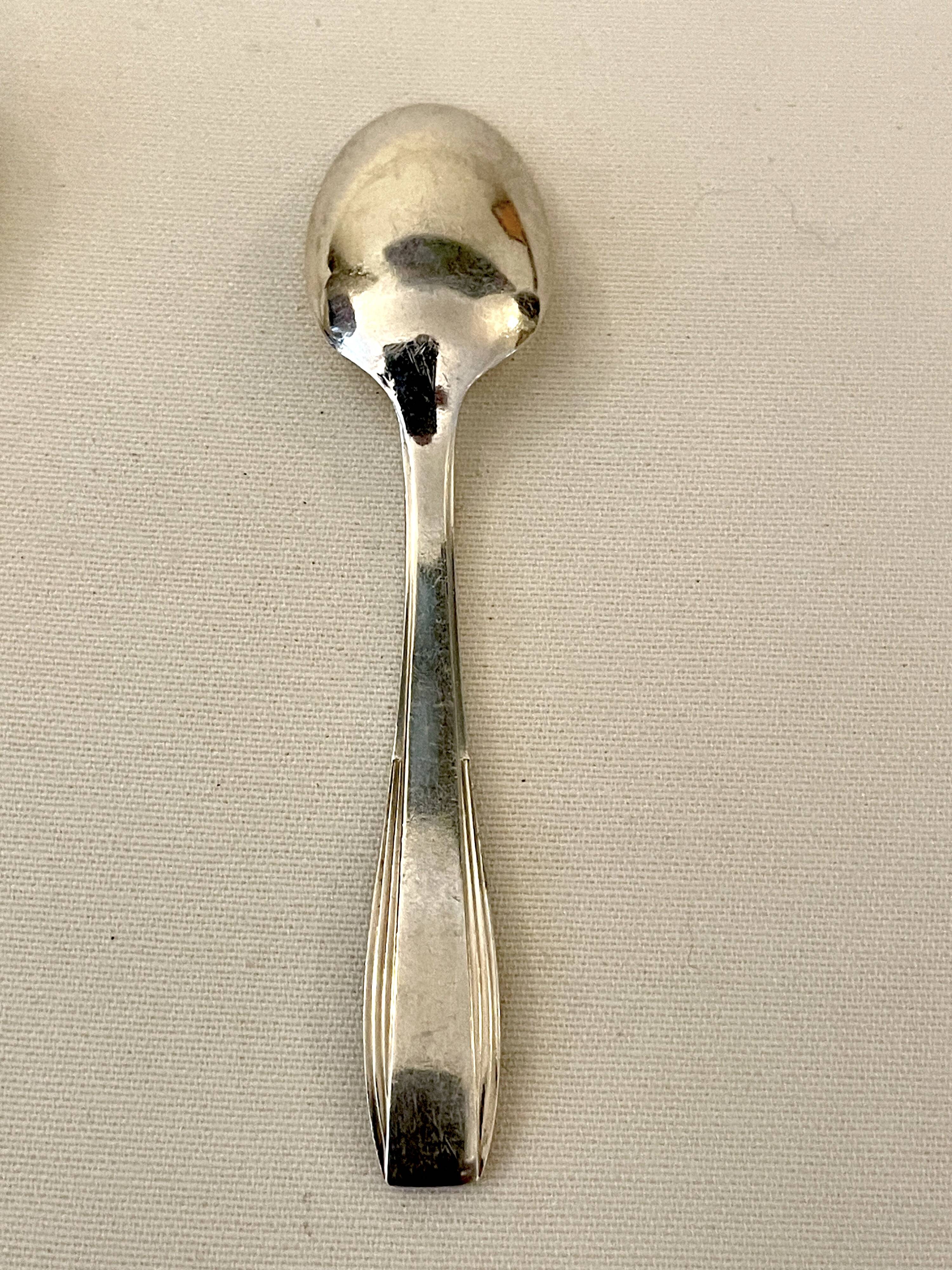 12 small antique silver-plated metal spoons by Christofle - Art Deco