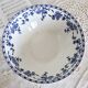 Saladier vintage porcelaine Dresden - Motif fleuri bleu et blanc