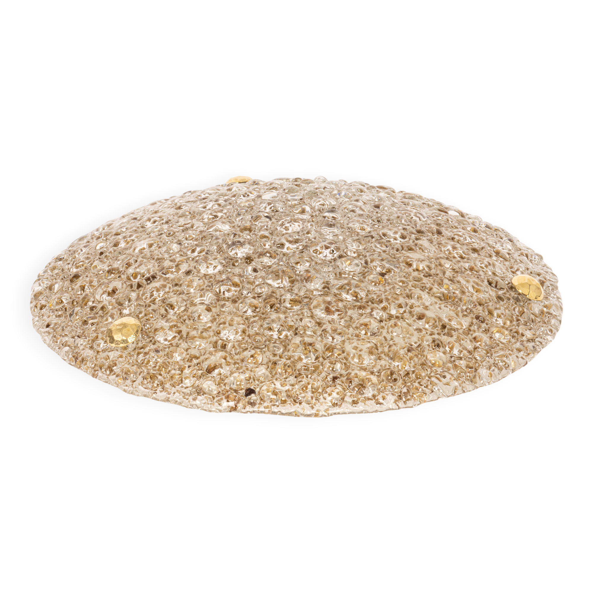 Round bubble ceiling light Murano amber by Hillebrand, Germany, 1970s