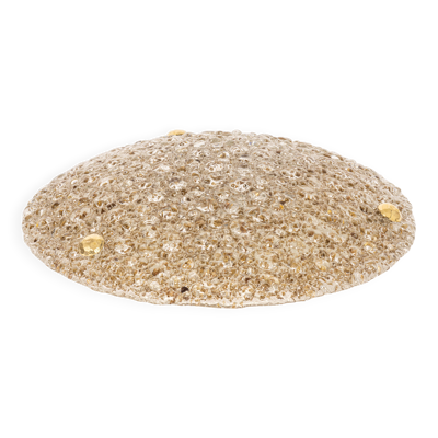 Plafonnier bulle rond Murano ambre par Hillebrand, Allemagne, années 1970