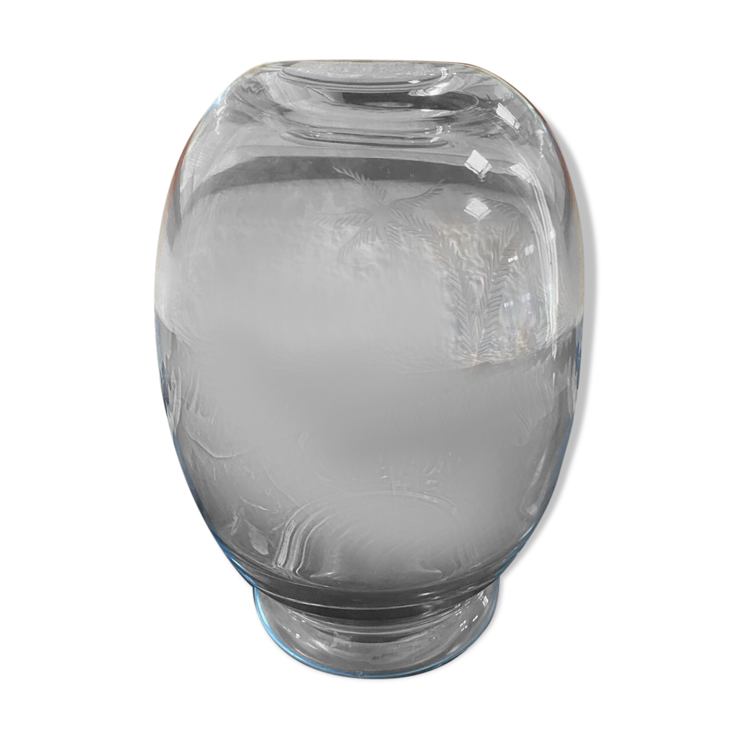 Vintage engraved crystal vase