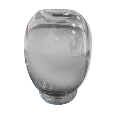Vase en cristal gravé vintage