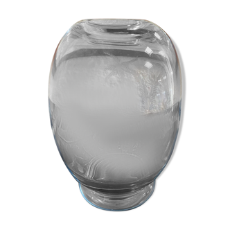 Vintage engraved crystal vase