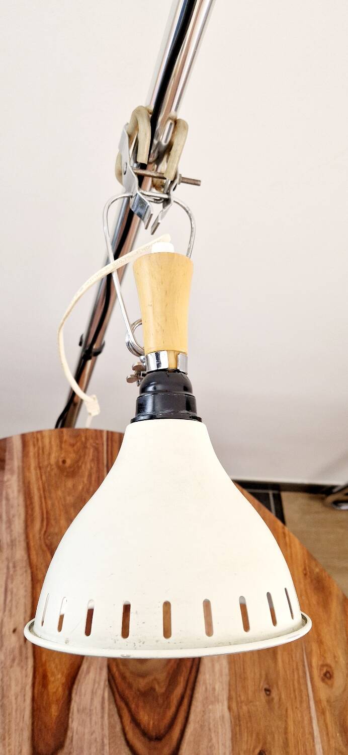 Vintage clamp lamp - Wood and metal - 70s