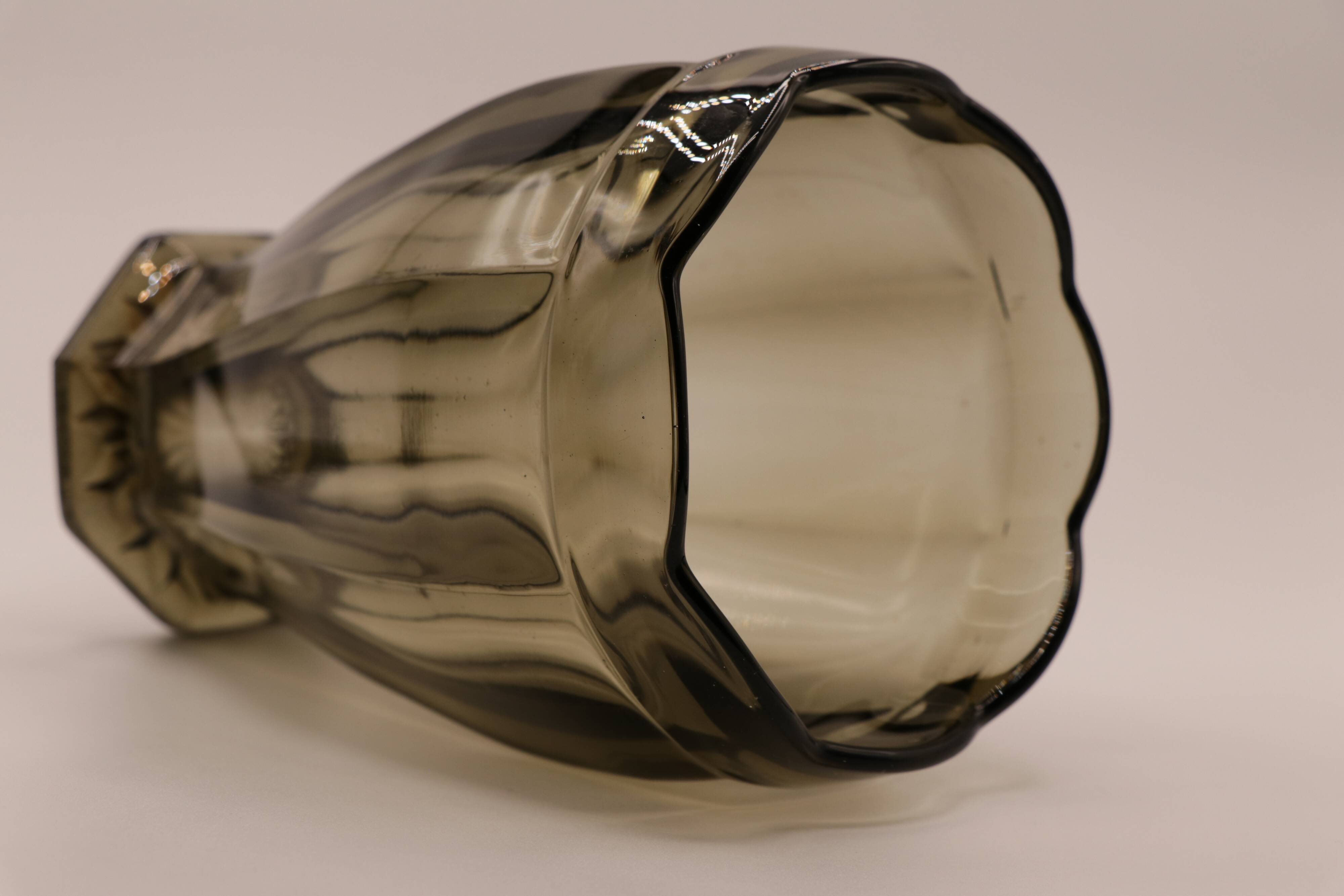 Vintage smoked glass vase