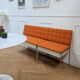 Vintage orange benches from the 70s