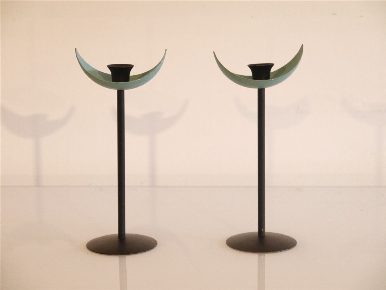 Pair of vintage Scandinavian candle holders 1970