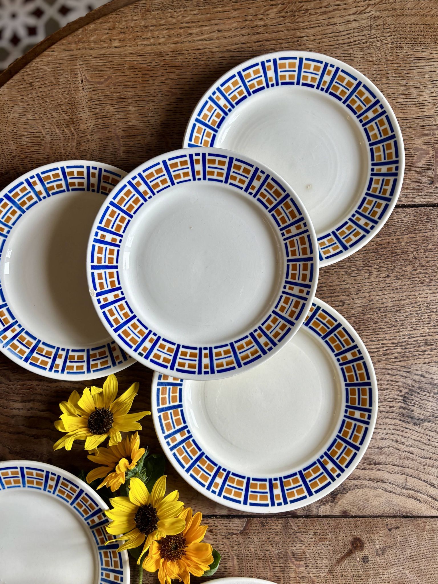 Set of 8 antique flat plates - Robinson de Badonvillier