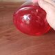 Vintage red designer glasses and carafe set, tumbler glass base