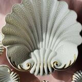 Service à dessert coquillage vintage  60s esprit Art Déco porcelaine Limoge