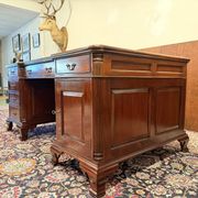 Classic English desk with green leather