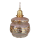 Suspension tulipe vintage art déco en verre rose et doré