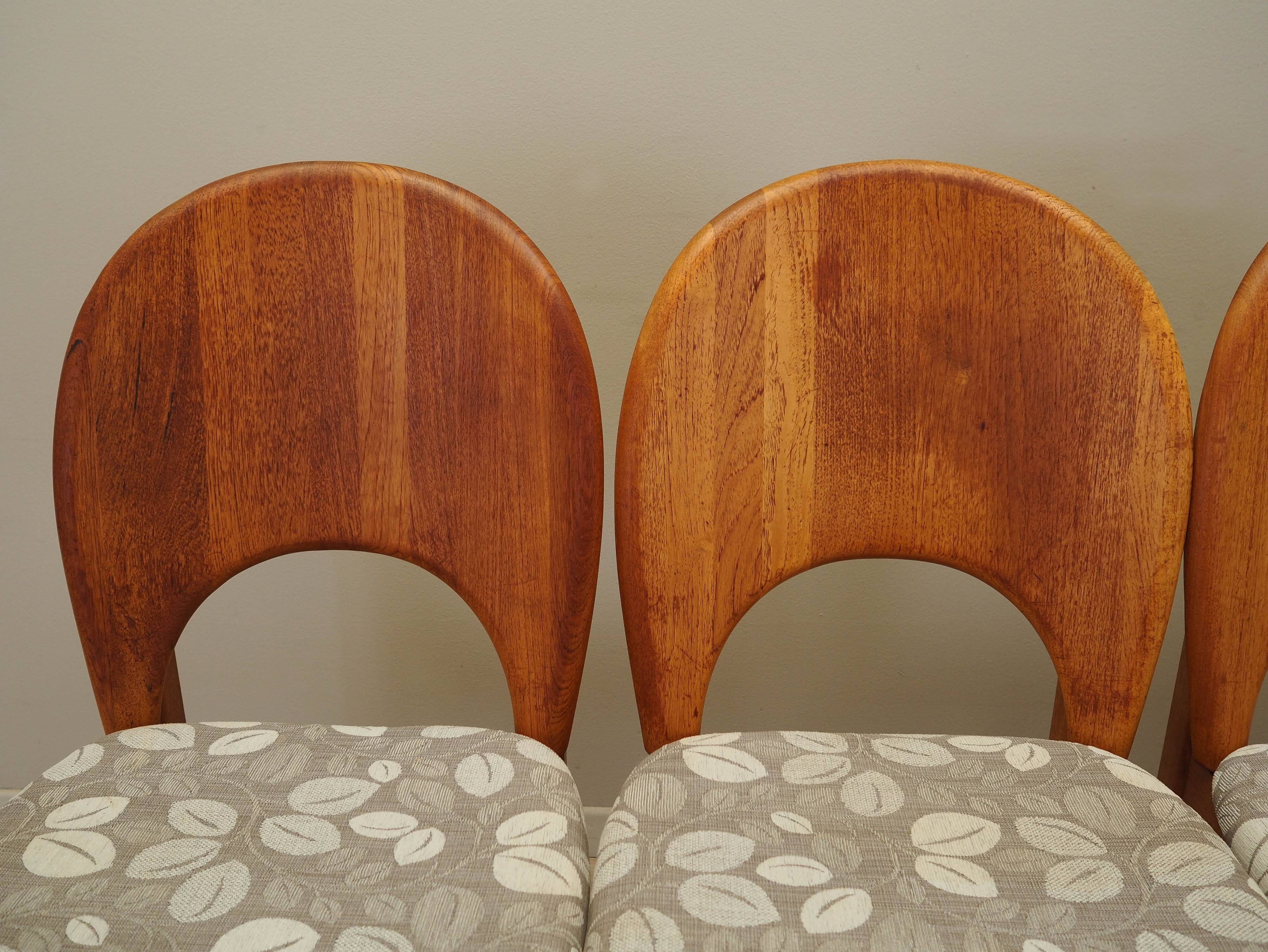 Set of four teak chairs, Danish design, 1960s, designer: Niels Koefoed, man