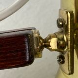 Teak brass wall sconce by hans agne jakobsson, sweden 1960s model v488