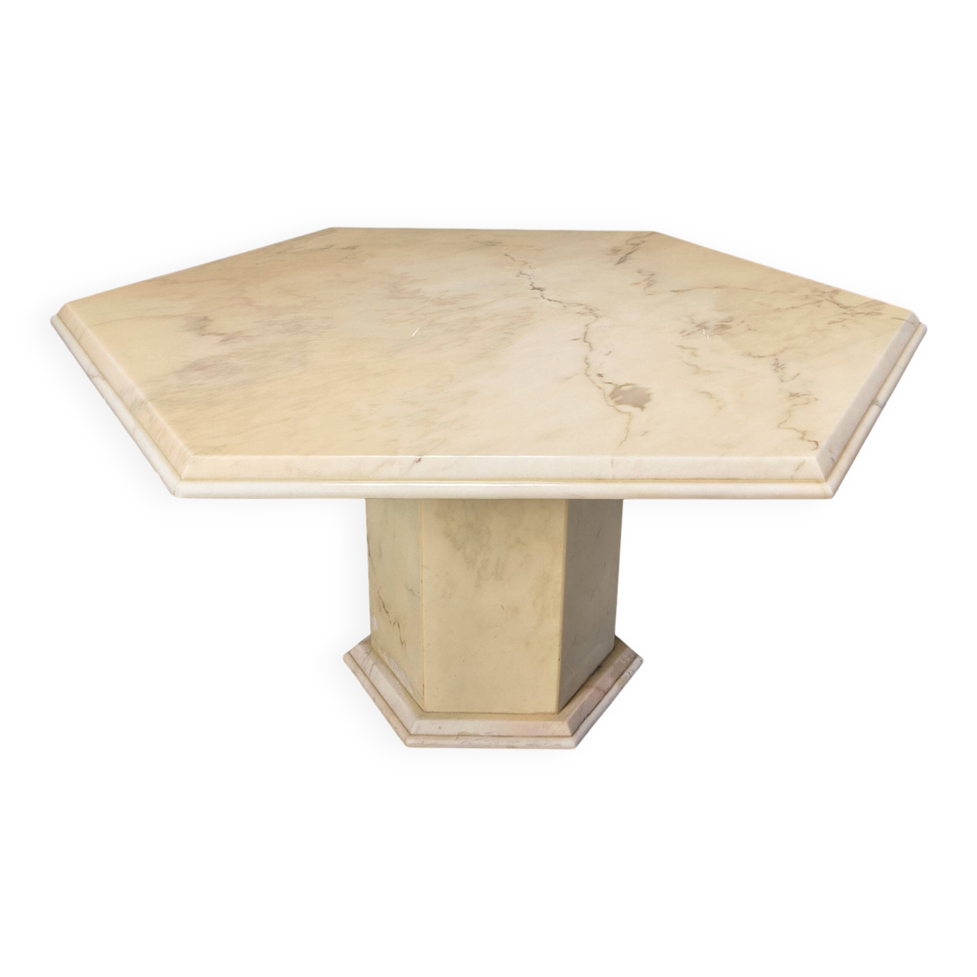Octagonal Italian marble dining table 1970s