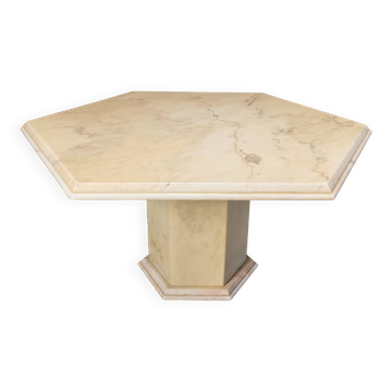 Octagonal Italian marble dining table 1970s