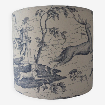 Toile Jouy lampshade, drum shape